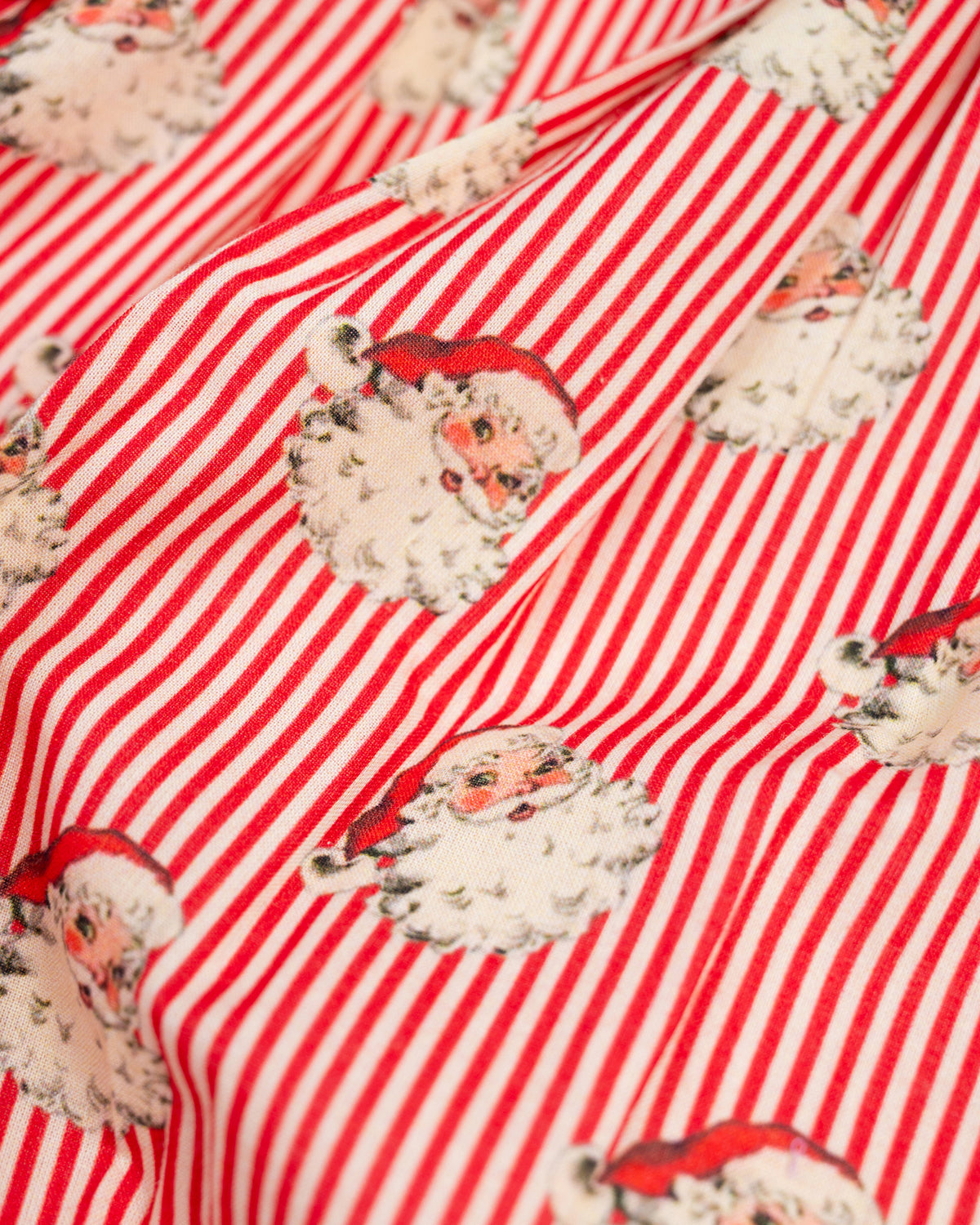 Red Striped Vintage Santa Button Down Pajama Set