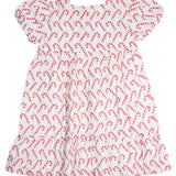 Candy Cane Puff Sleeve Dress- FINAL SALE