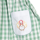 Sage Green Hand Embroidered Turkey Bubble- FINAL SALE