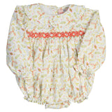 Holly Leaves Smocked Bubble- FINAL SALE