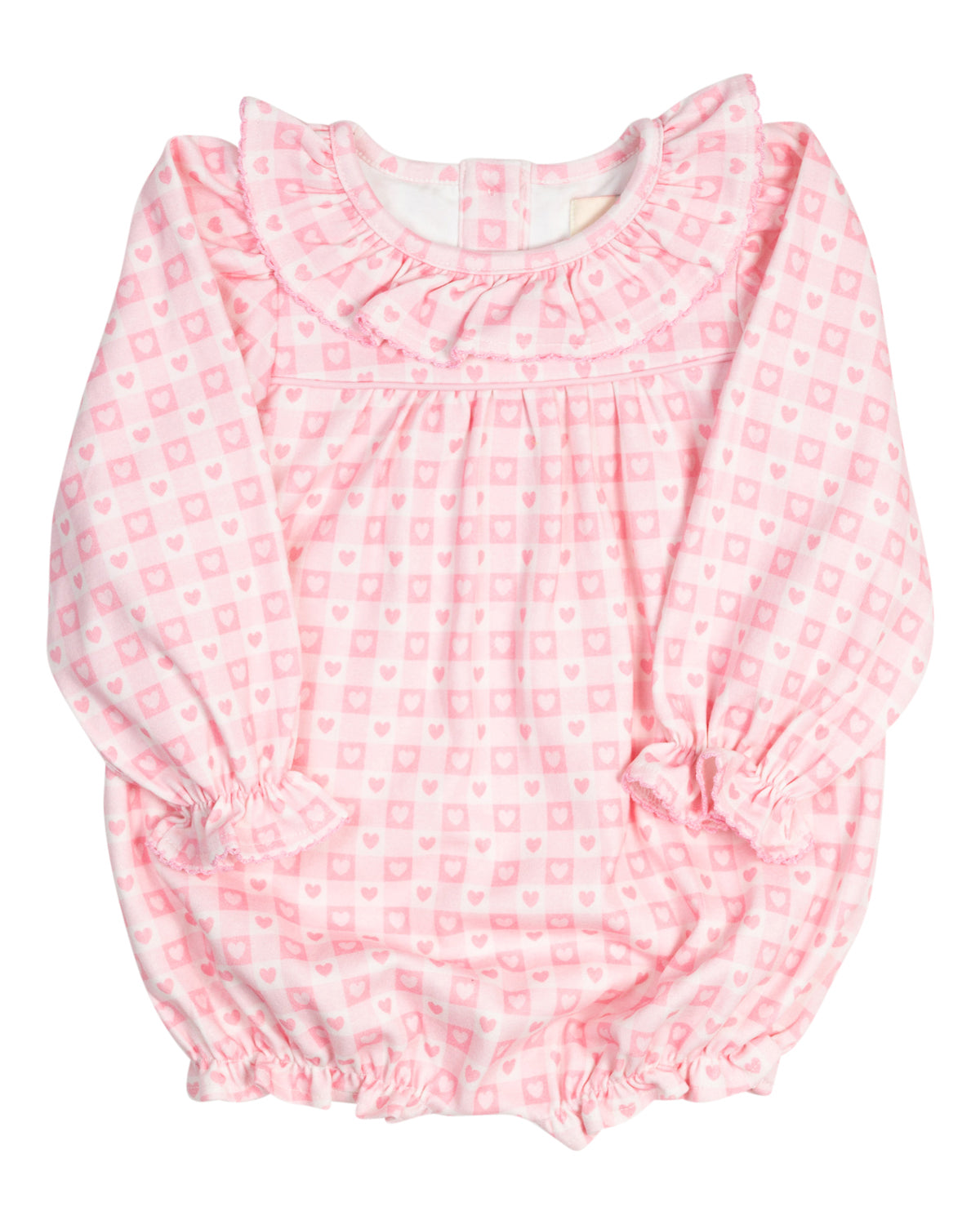 Pink Checked Hearts Knit Bubble