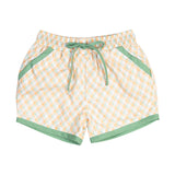 Sage and Peach Checked Shorts-FINAL SALE