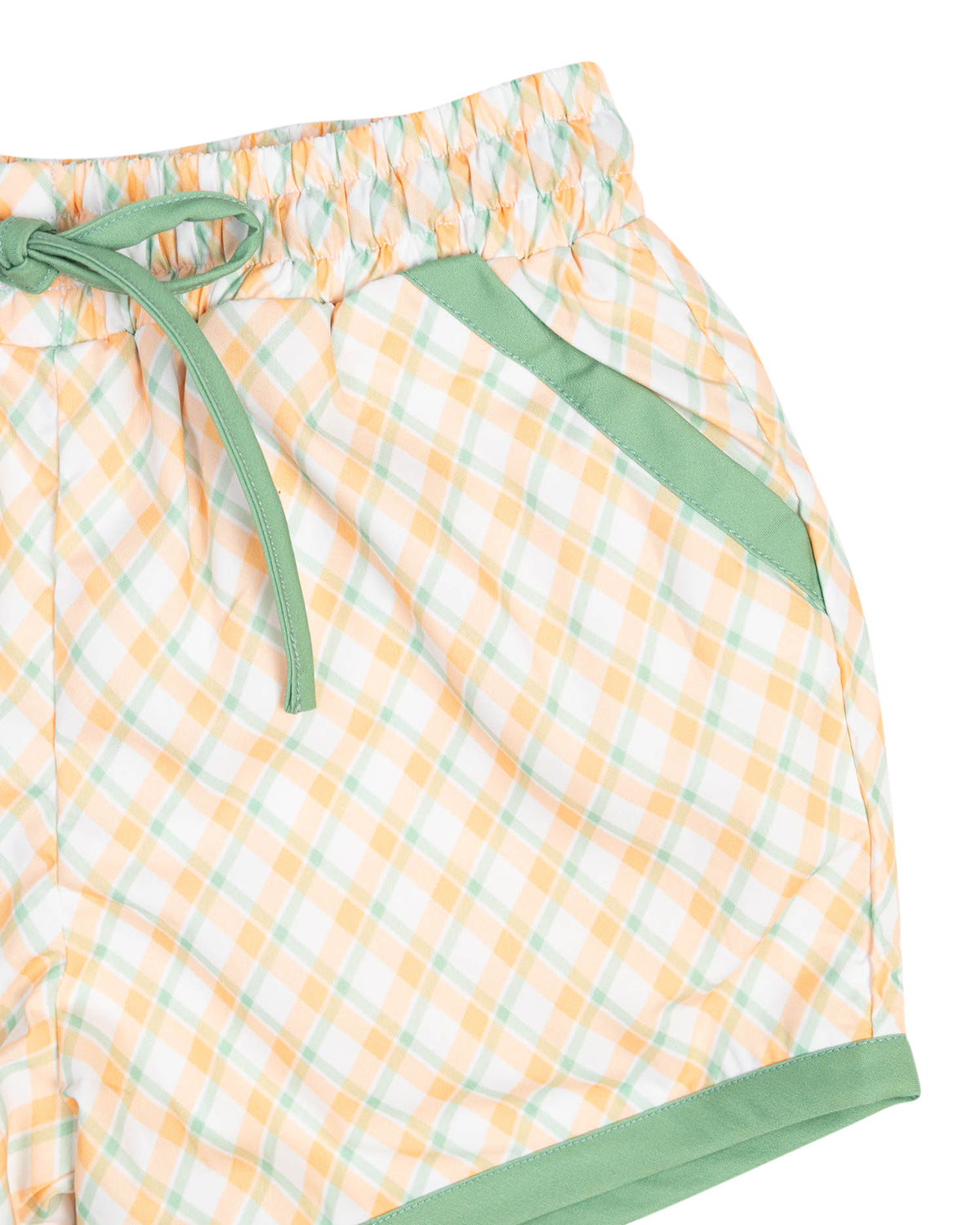 Sage and Peach Checked Shorts