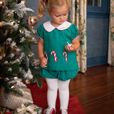 Candy Cane Applique Corduroy Bloomer Set