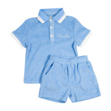 Blue Terry Shorts Set