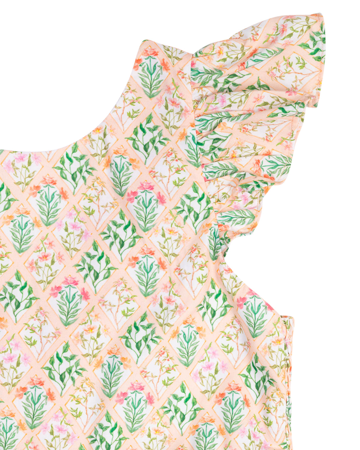 Peachy Florals Bow Back Dress