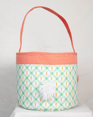 Easter Basket in Carrot Patch Plaid