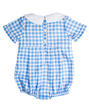 Lucky Strides Smocked Blue Horse Bubble