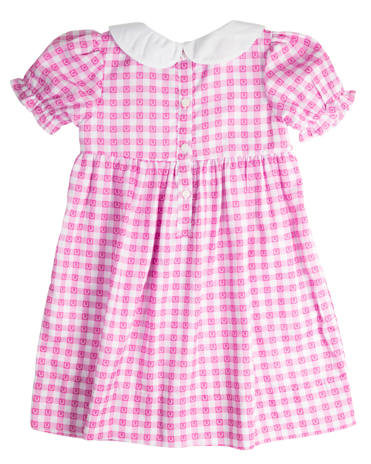 Lucky Strides Smocked Pink Horse Dress