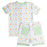 Run for the Roses Short Sleeve Pajama Set with Green Trim- FINAL SALE