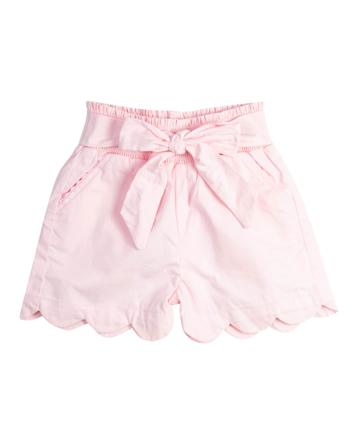 Pink Scalloped Shorts with Bow