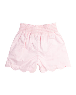 Pink Scalloped Shorts with Bow