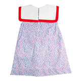 Blue and Red Ditsy Floral Sailor Dress