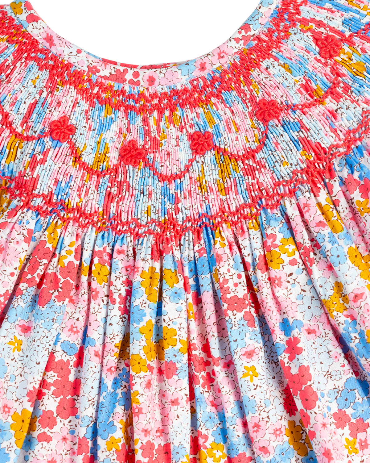 Forget Me Not Smocked Angel Sleeve Bubble