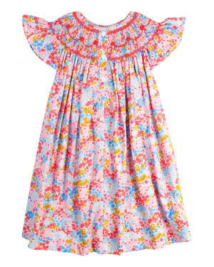 Forget Me Not Smocked Angel Sleeve Dress