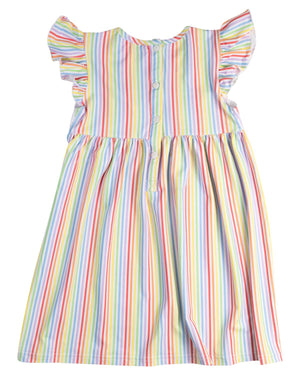 Rainbow Smocked Knit Angel Sleeve Dress