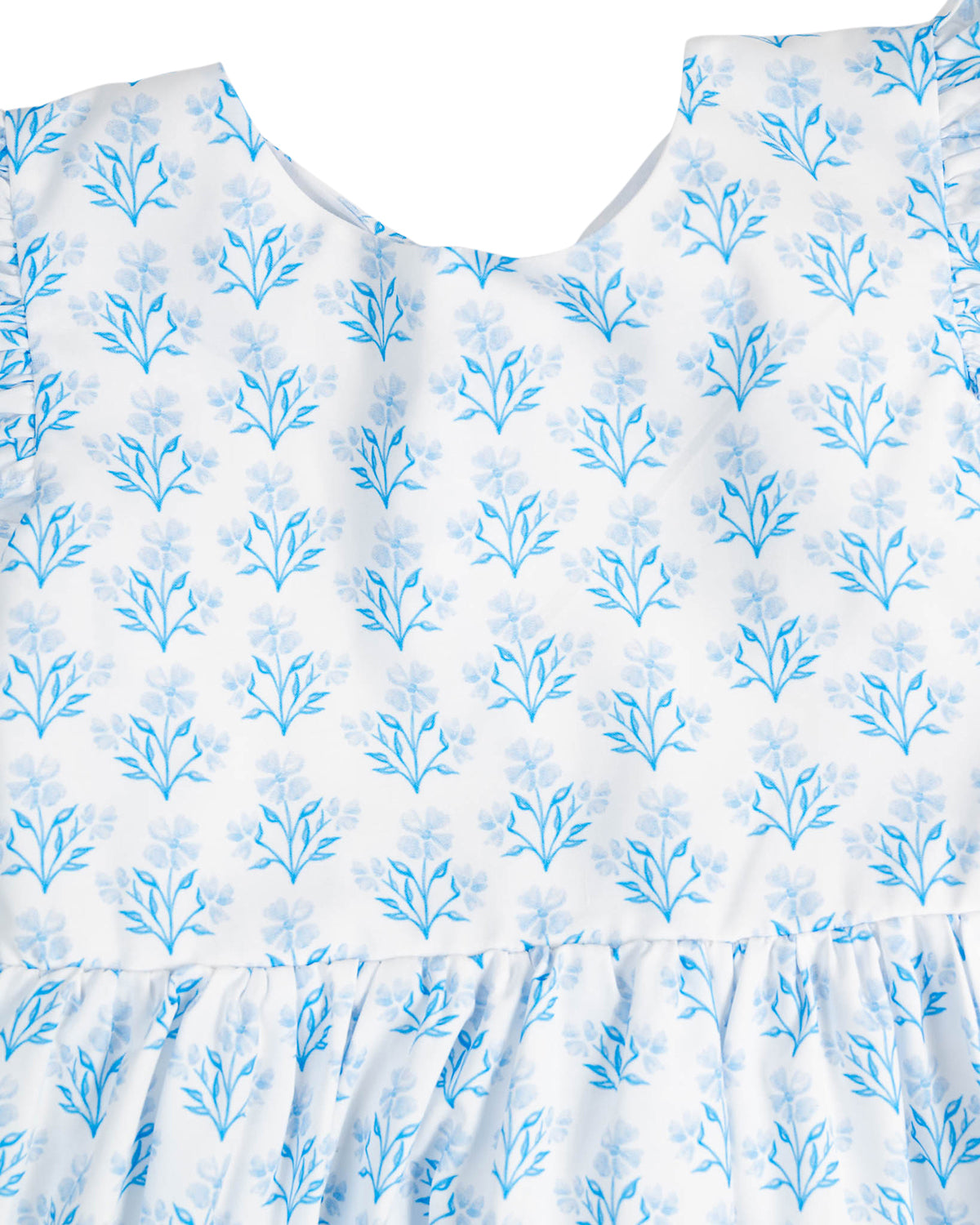 Blue Floral Block Print Dress