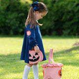 Jackolantern Applique Navy Knit Dress