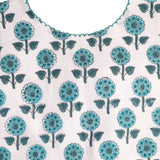 Teal Floral Block Print Bloomer Set