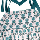 Teal Floral Block Print Dress