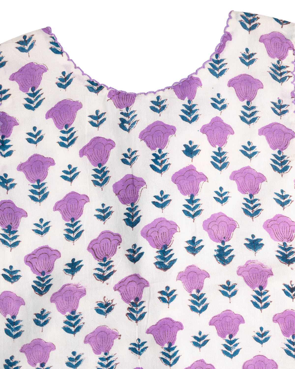 Purple Floral Block Print Tie Bloomer Set
