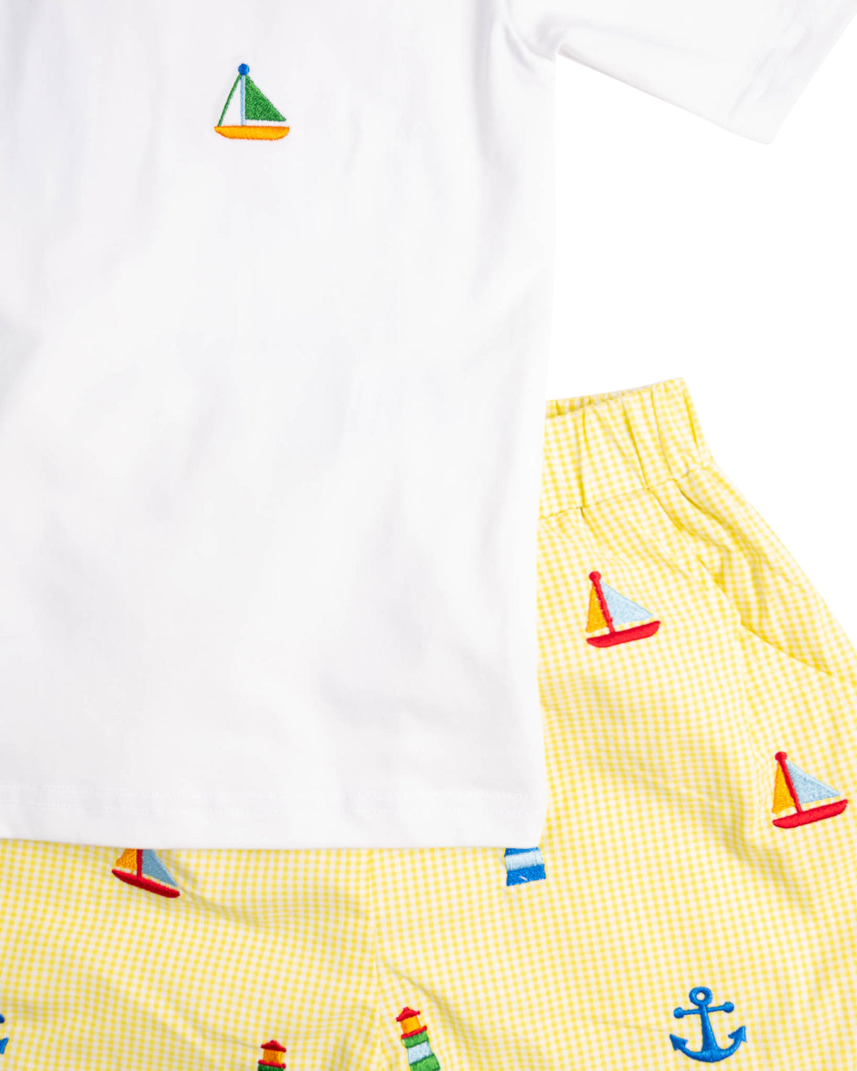 Nautical Embroidery Shorts Set