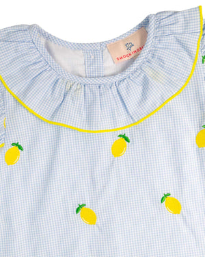 Lemon Embroidered Scalloped Shorts Set