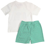 Tools Applique Striped Knit Shorts Set