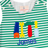 Tools Applique Striped Knit Shortall