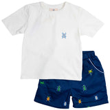 Insects Embroidered Shorts Set