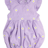 Lavender Daisy Embroidered Gingham Bubble