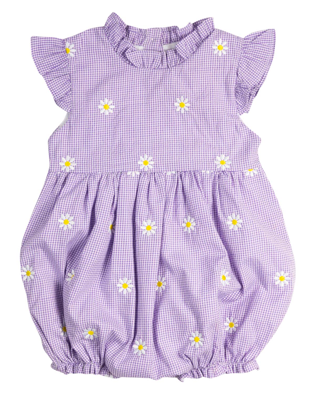 Lavender Daisy Gingham Bubble