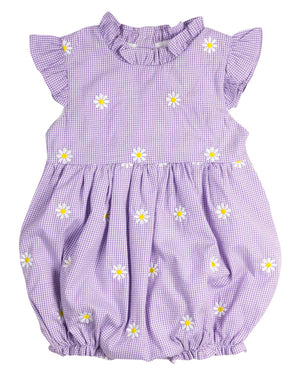 Lavender Daisy Gingham Bubble