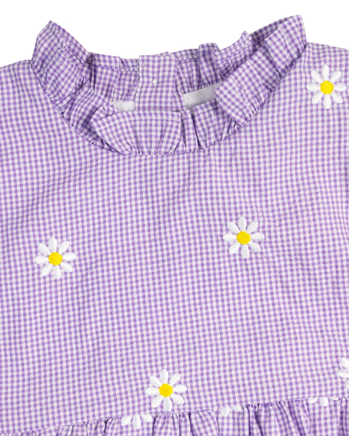 Lavender Daisy Gingham Bubble