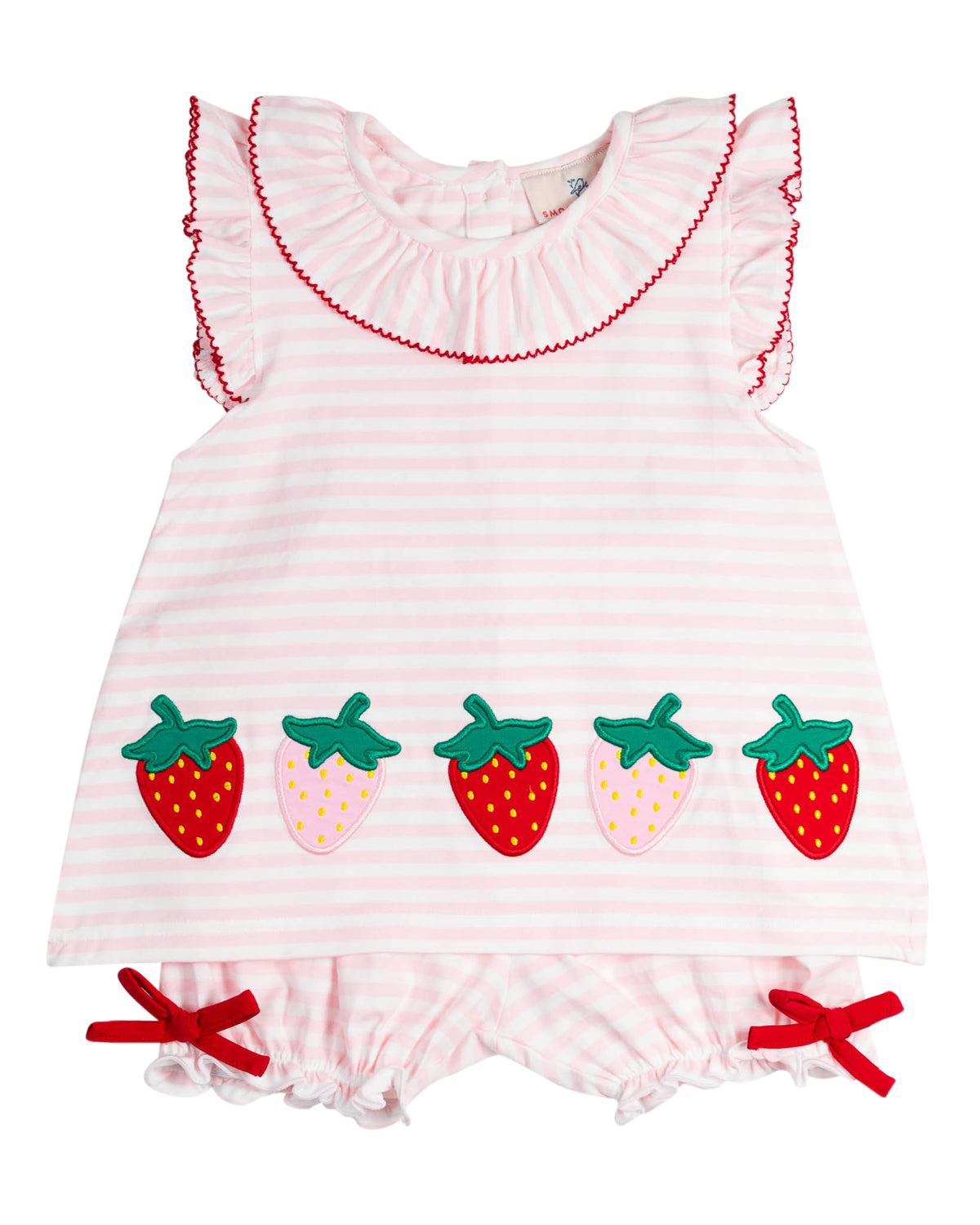 Strawberry Applique Knit Bloomer Set