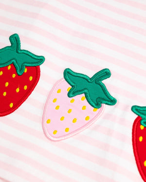 Strawberry Applique Knit Dress