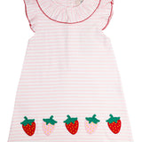 Strawberry Applique Knit Dress