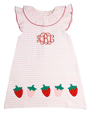 Strawberry Applique Knit Dress