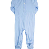 Baby Rattle Smocked Knit Onesie In Blue