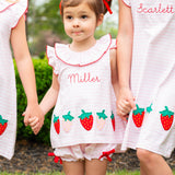 Strawberry Applique Knit Bloomer Set