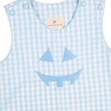 Jack-O-Lantern Applique Gingham Shortall