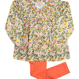 Pink Smocked William Morris Inspired Butterfly Legging Set
