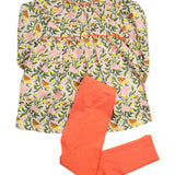 Pink Smocked William Morris Inspired Butterfly Legging Set