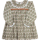 Fall Floral Smocked Ruffle Collar Dress