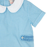 Blue Plaid Shortall