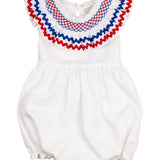 Red White Blue Smocked Chelsea Bubble