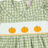 Pumpkin Smocked Plaid Dress