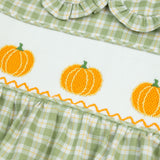 Pumpkin Smocked Plaid Dress
