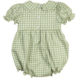 Pumpkin Smocked Plaid Girl Bubble
