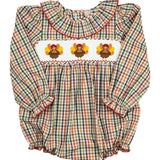 Turkey Smocked Orchard Plaid Bubble